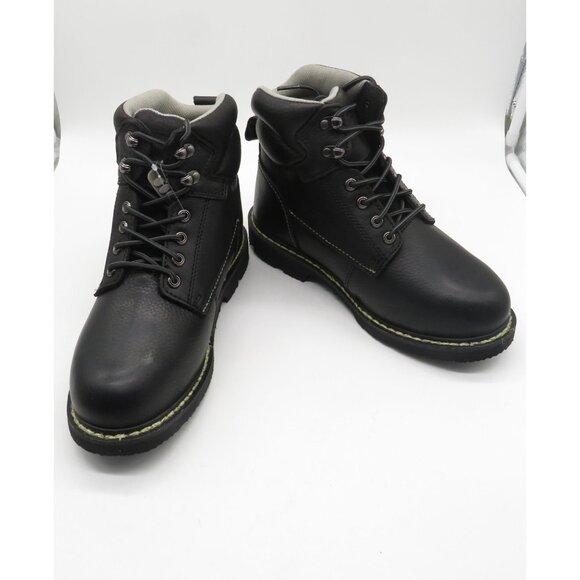 Iron Age Men\'s Black Work Boots 7 Steel Toe Durable Leather Construction NWB main image 9